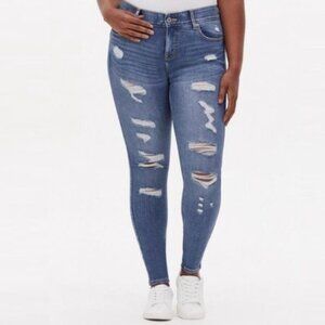 Torrid Bombshell Skinny Premium Stretch High-Rise Destructed Jean